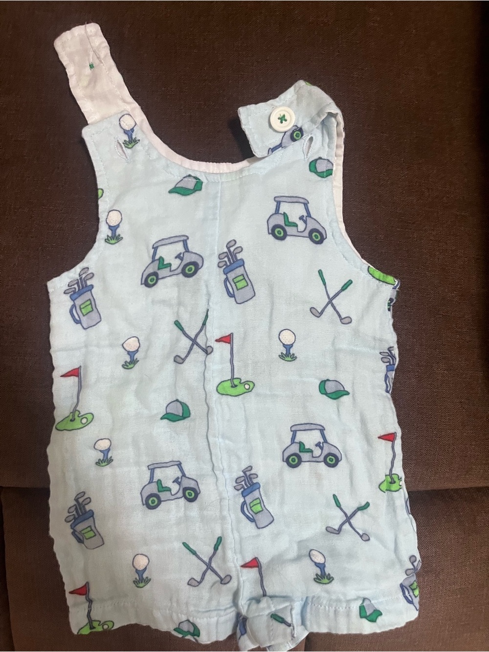Good Lad Light Blue Baby Romper with Golf Motif
